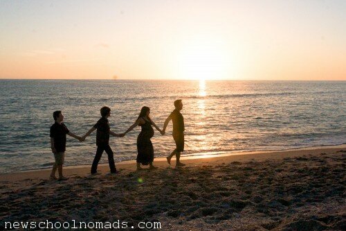 Family Holding Hands Beach FL 1
