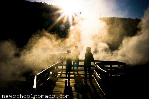 Boardwalk Yellowstone Silhouette