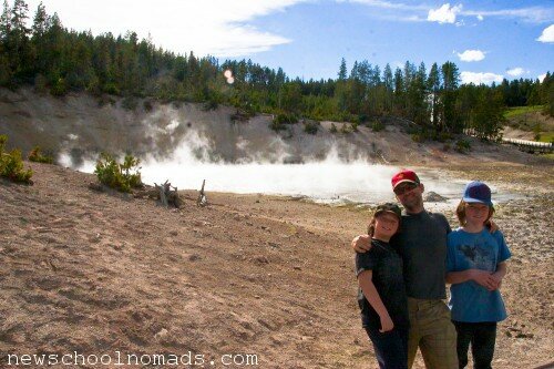 Dad and boys Yellowstone