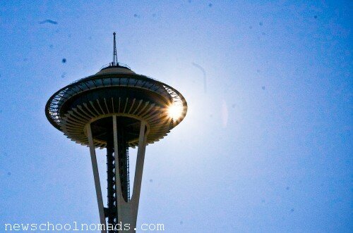Backlit Seattle Space Needle WA